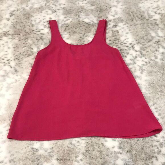 Everly Hot Pink Back Bow Tank Top Size Small - Picture 3 of 8